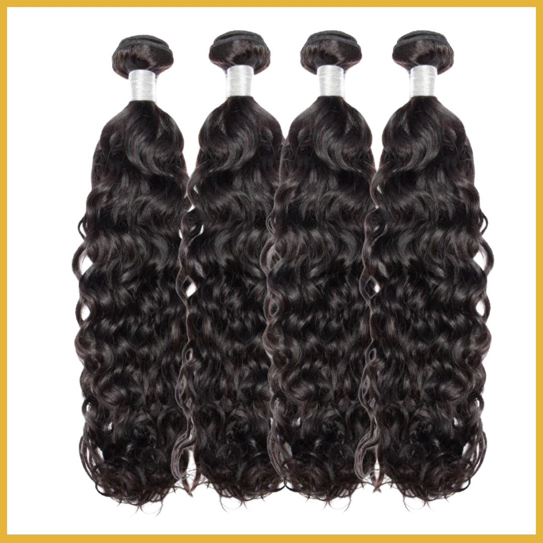 4 Bundle Deal - 1B Water Wave, Deep Wave, Italy Curly & Kinky Straight