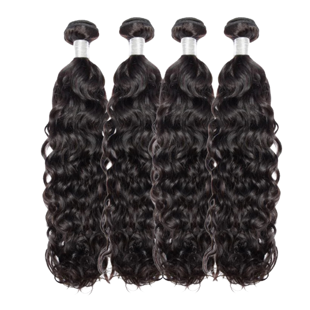 4 Bundle Deal - 1B Water Wave, Deep Wave, Italy Curly & Kinky Straight
